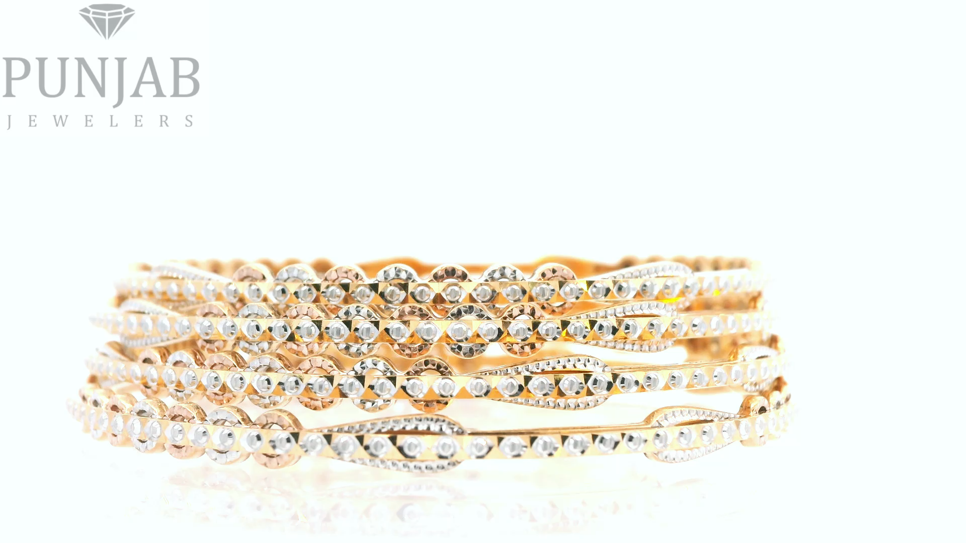 22k Two-Tone Yellow Gold Bangle