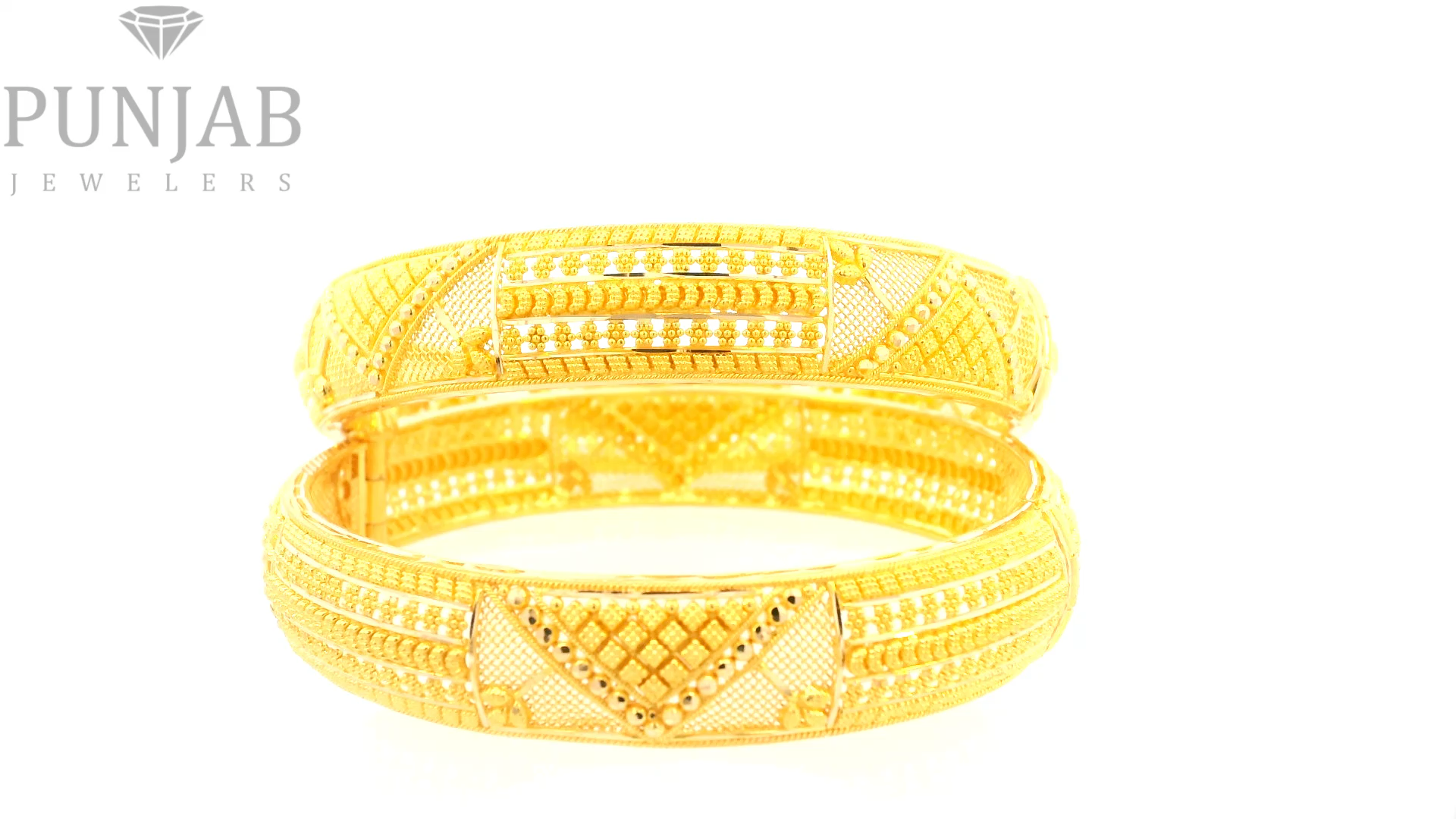 22K Yellow Gold Traditional Screw Open Bangles – Classic Heritage Elegance