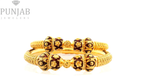 22K Yellow Gold Meenakari Screw Open Bangles – Traditional Artistic Elegance, Size 2.4 (Pair)