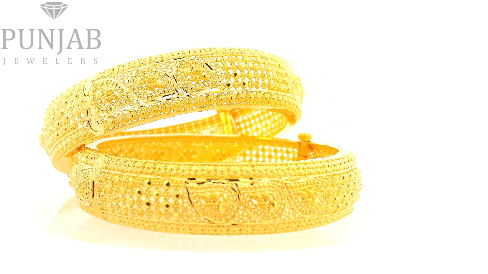 22K Yellow Gold Traditional Screw Open Bangles