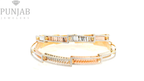 22K Yellow Gold Two Tone Bangles – Elegant Dual Finish Design