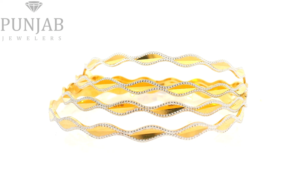 22K Two-Tone Gold Bangle