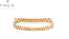 22k Yellow Gold Two-Tone Textured Bangles