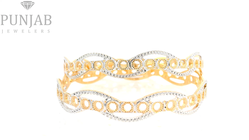 22K Yellow Gold Two Tone Bangles – Refined Dual Tone Elegance