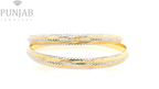 22K Yellow Gold Two Tone Bangles – Elegant Dual Finish Design
