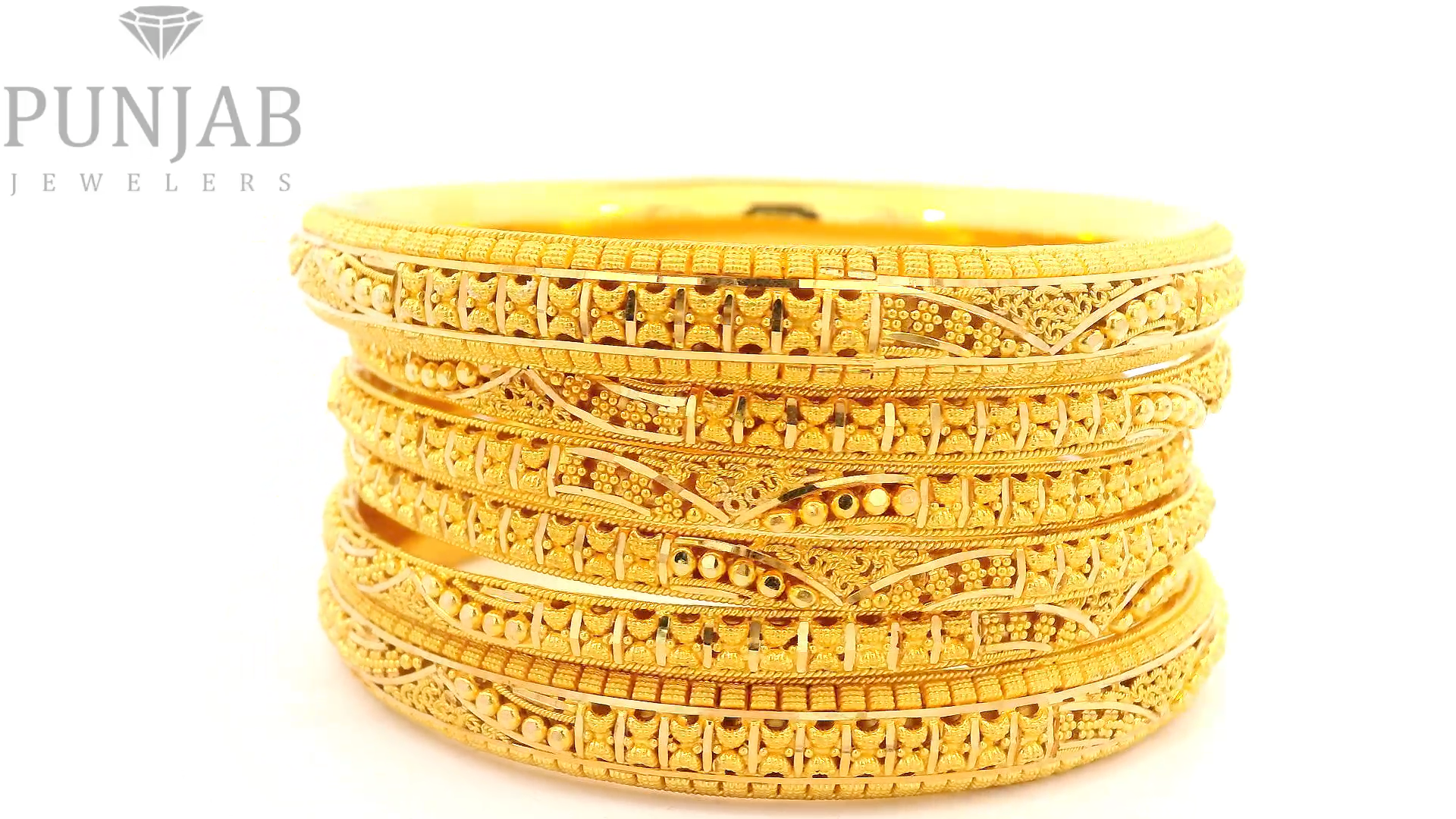 22K Yellow Gold Traditional Bangles Set – Timeless Heritage Elegance