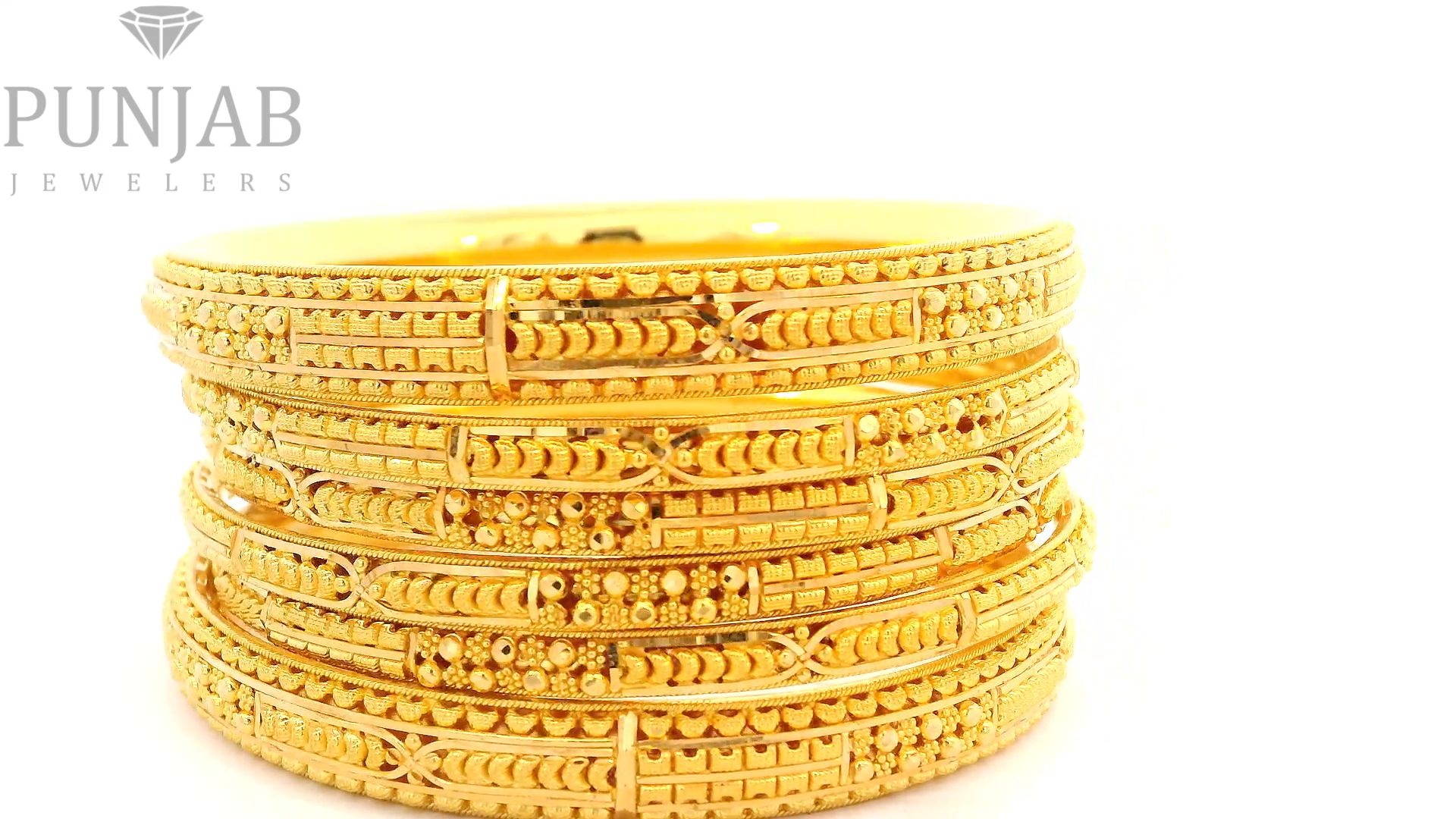 22K Yellow Gold Traditional Bangles Set – Timeless Heritage Elegance
