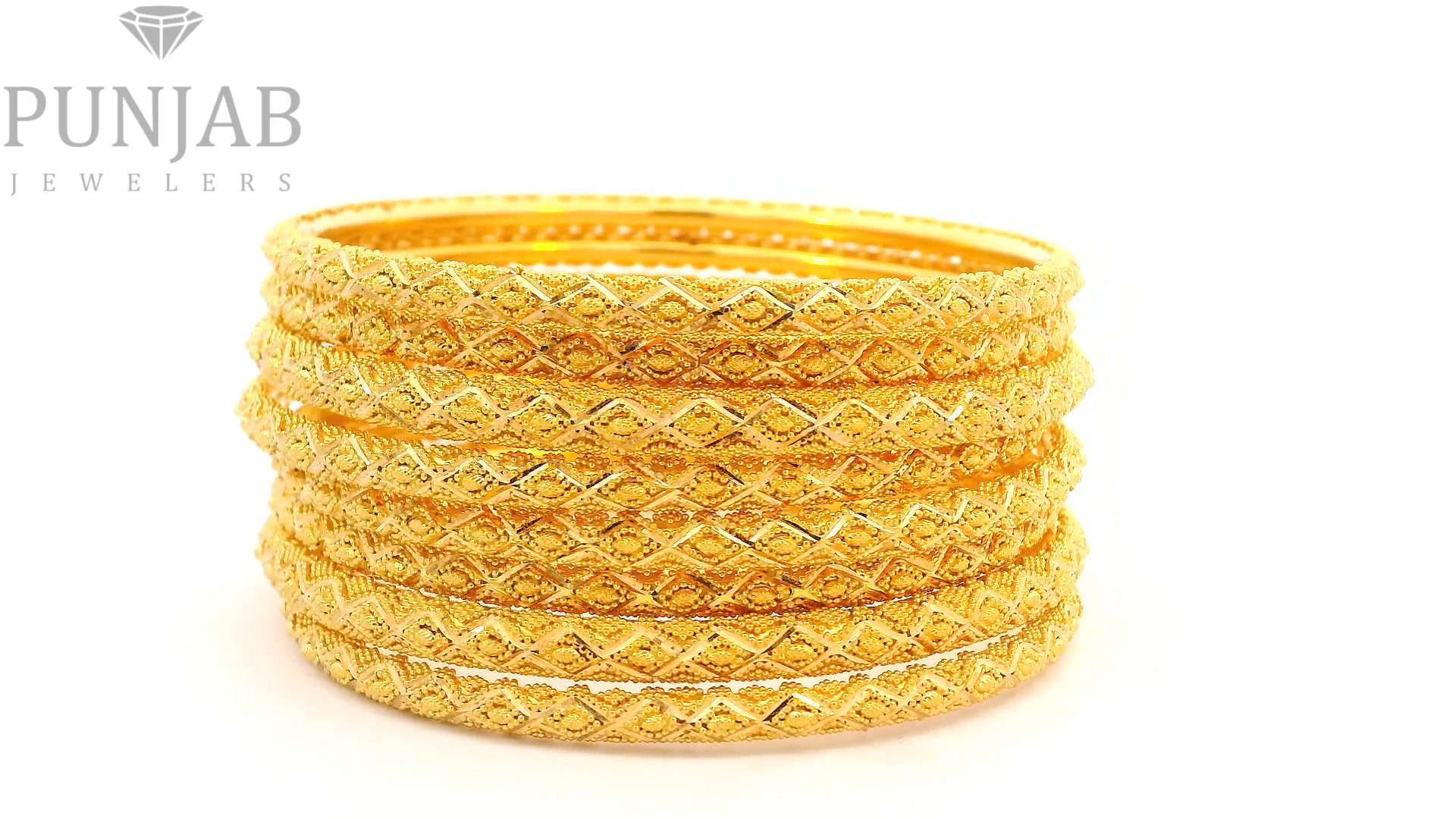 22K Yellow Gold Traditional Bangles Set – Timeless Heritage Elegance