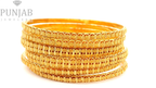 22K Yellow Gold Traditional Bangles Set – Timeless Heritage Elegance