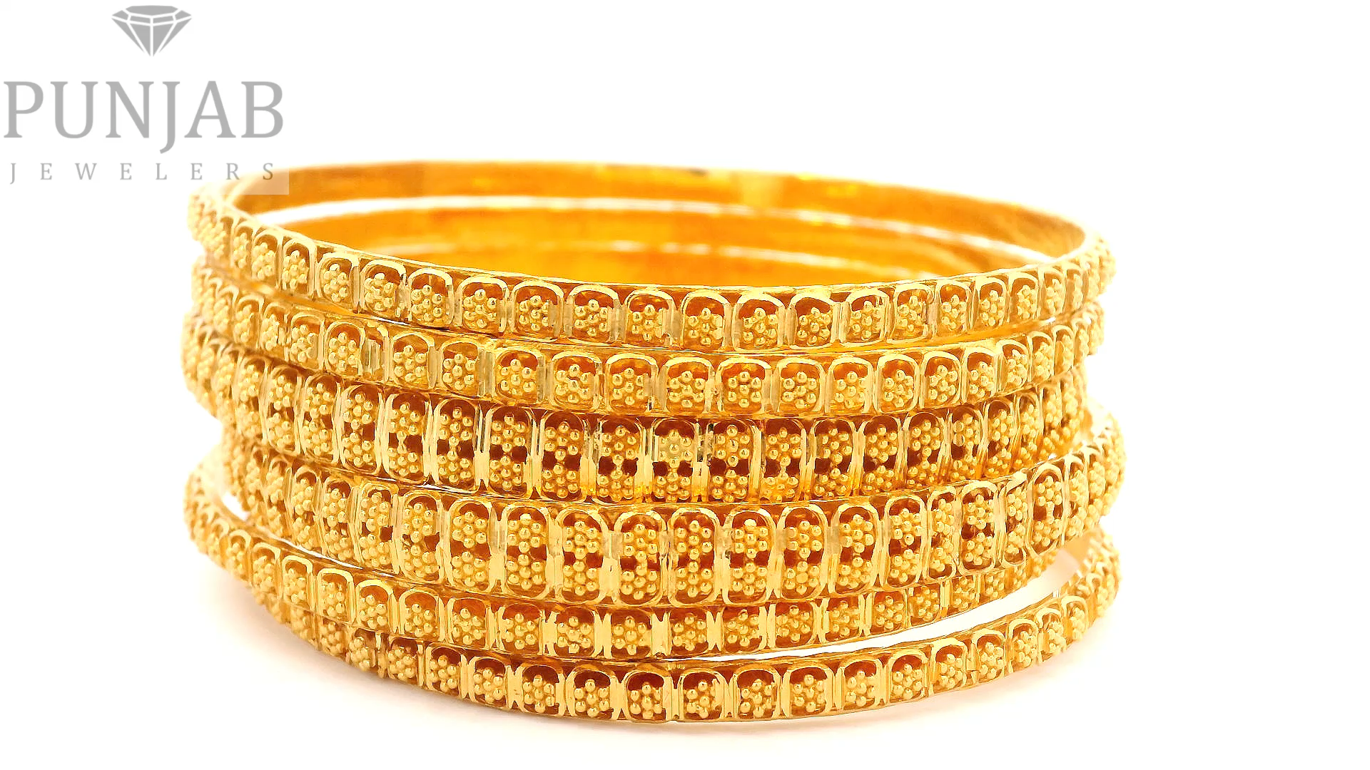 22K Yellow Gold Traditional Bangles Set – Timeless Heritage Elegance