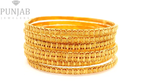 22K Yellow Gold Traditional Bangles Set – Timeless Heritage Elegance