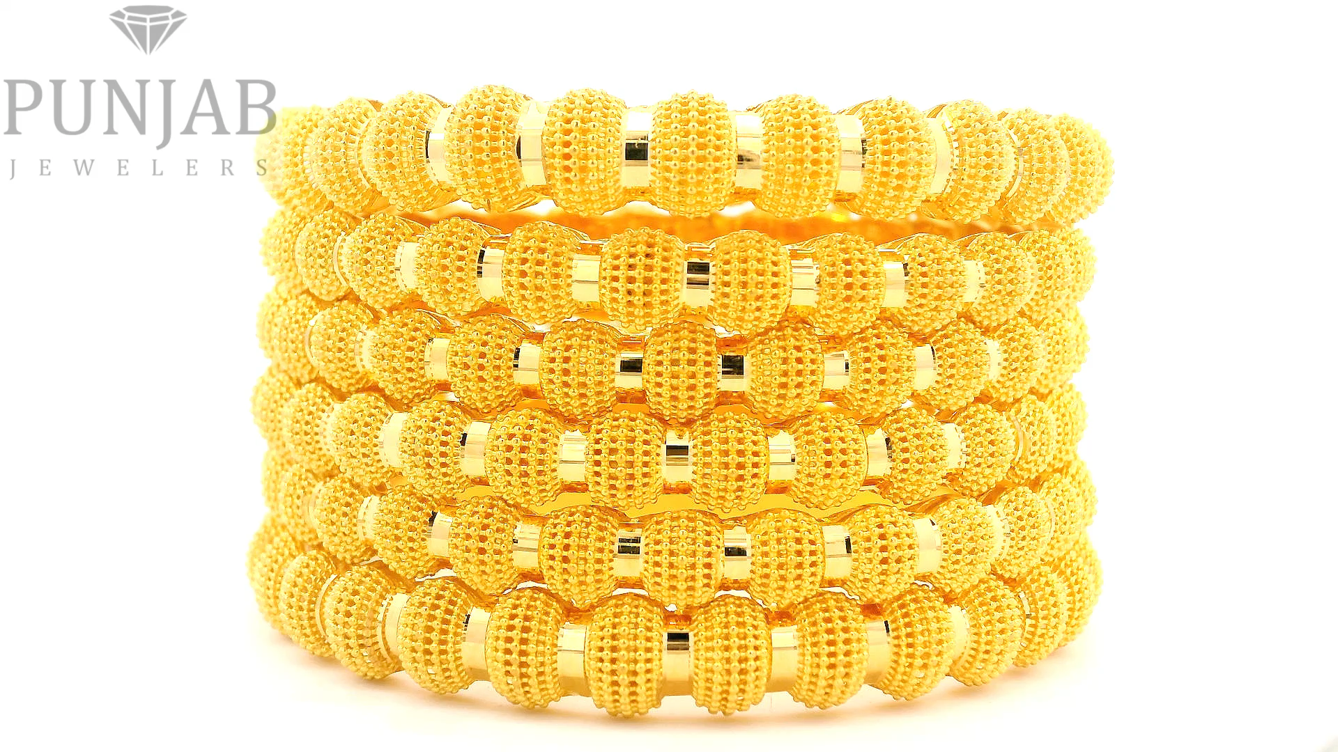22K Yellow Gold Traditional Bangles Set – Timeless Heritage Elegance