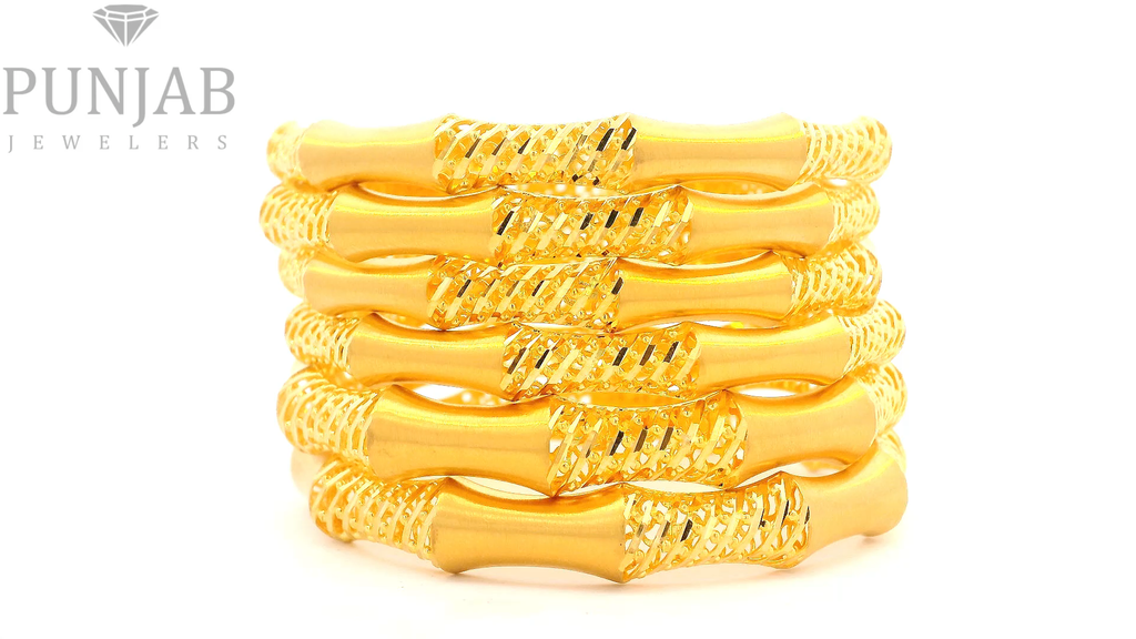 22K Yellow Gold Traditional Bangles Set – Timeless Heritage Elegance