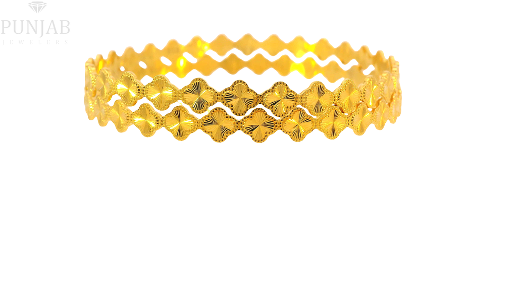 22K Yellow Gold Fancy Bangle