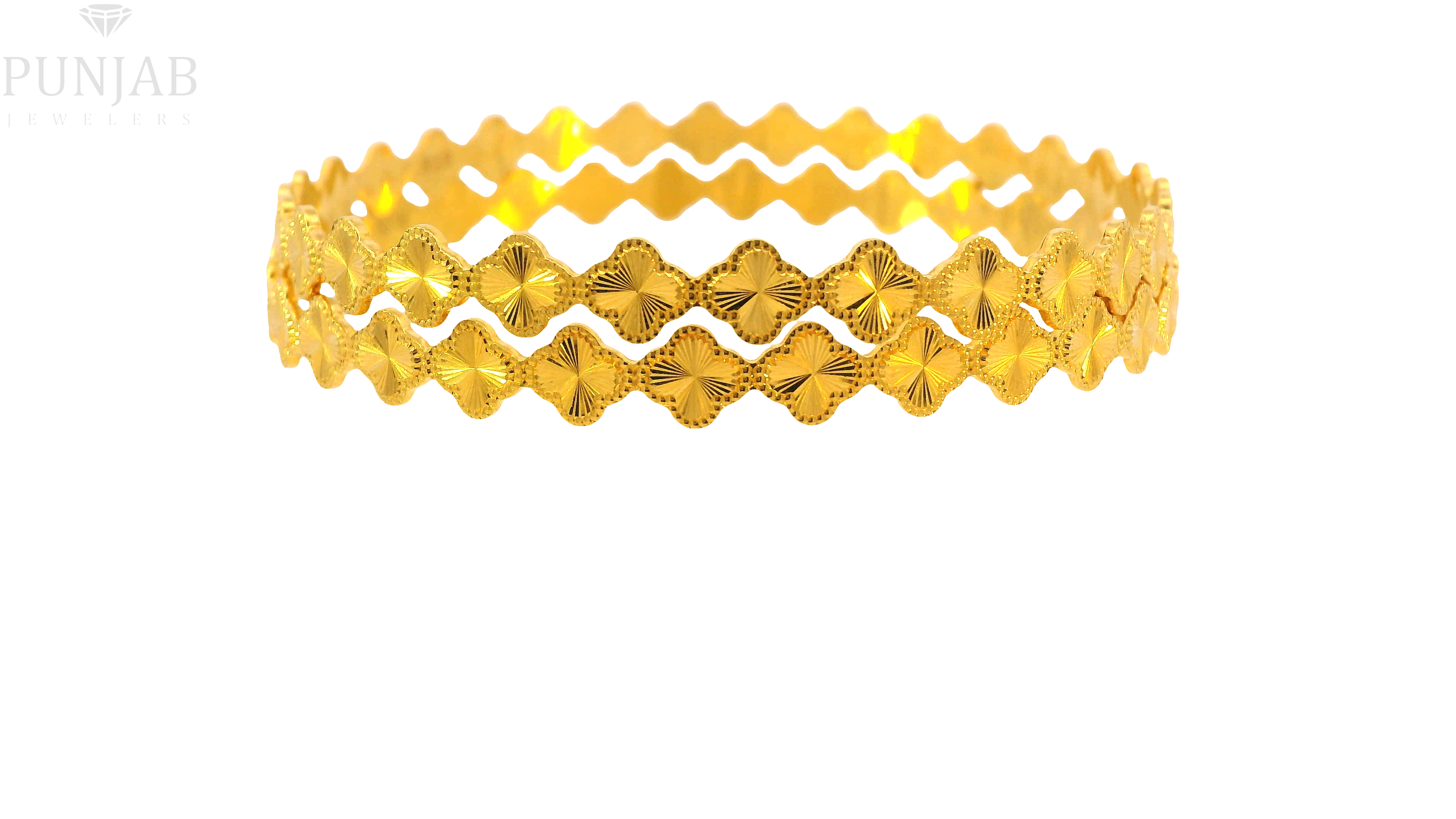 22K Yellow Gold Fancy Bangle