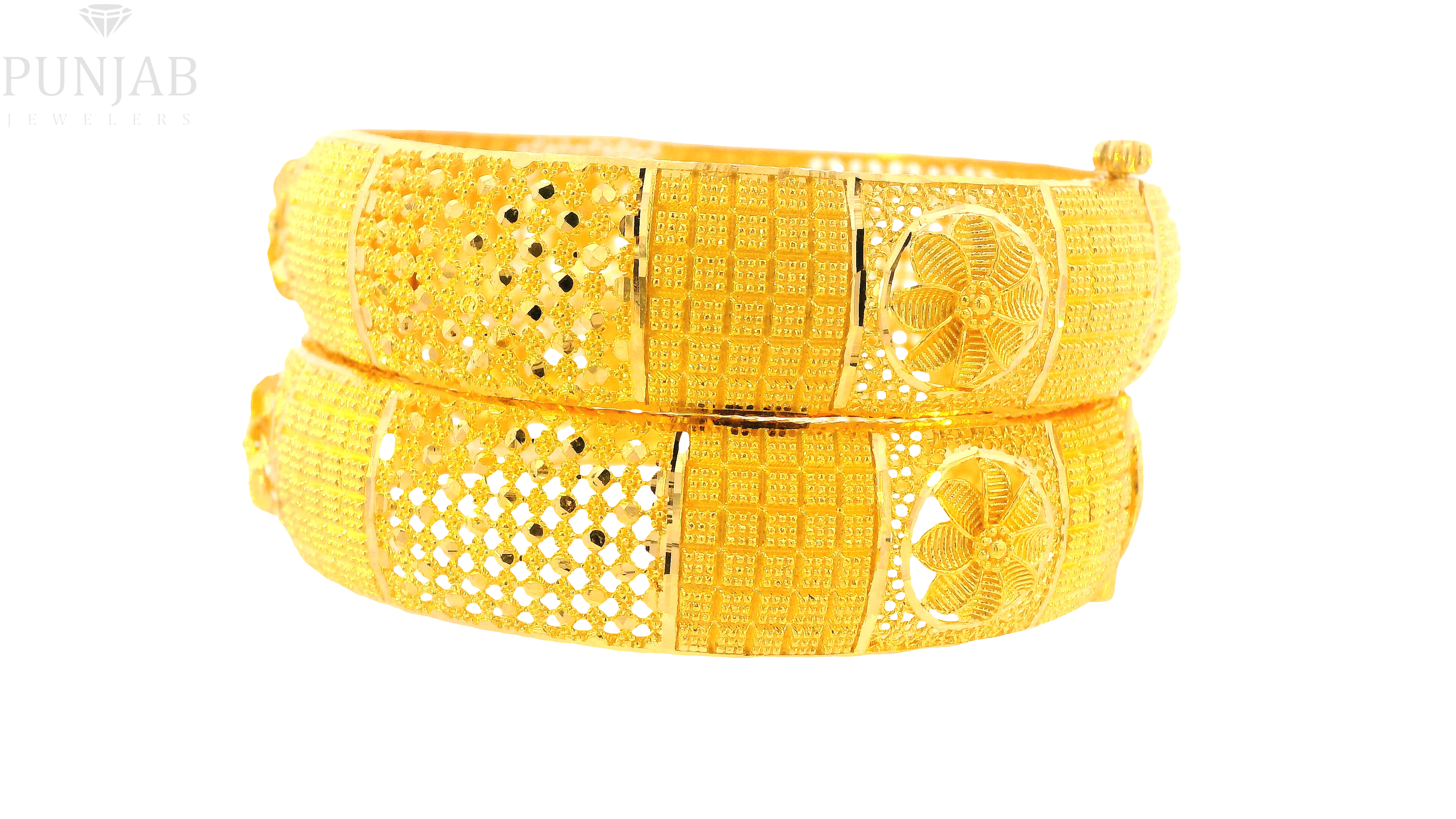 22K Yellow Gold Traditional Screw Open Bangles – Classic Heritage Design