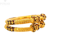22K Yellow Gold Meenakari Screw Open Bangles – Traditional Artistic Elegance, Size 2.4 (Pair)