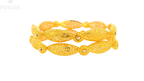 22K Yellow Gold Fancy Bangles – Stylish Statement Design