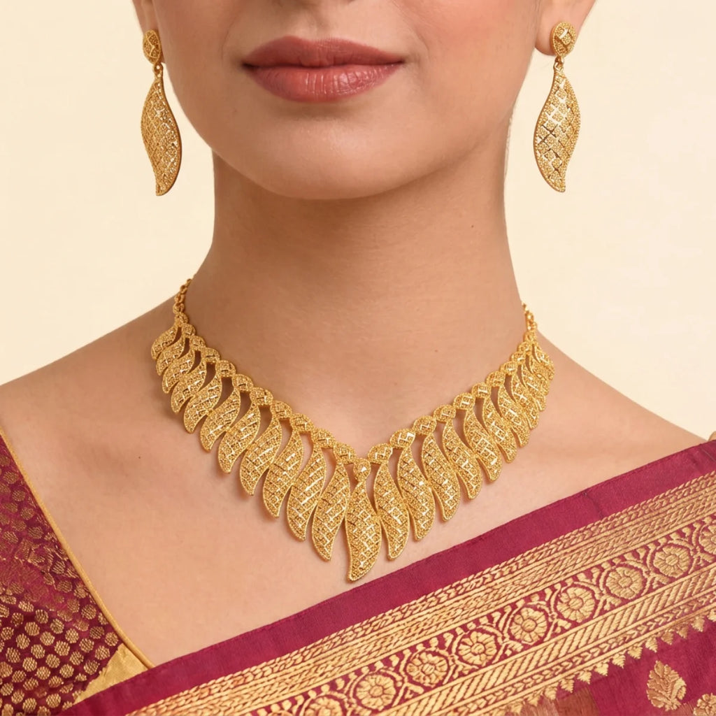 22K Minimalist Yellow Gold Double-Layered Cable Chain Necklace