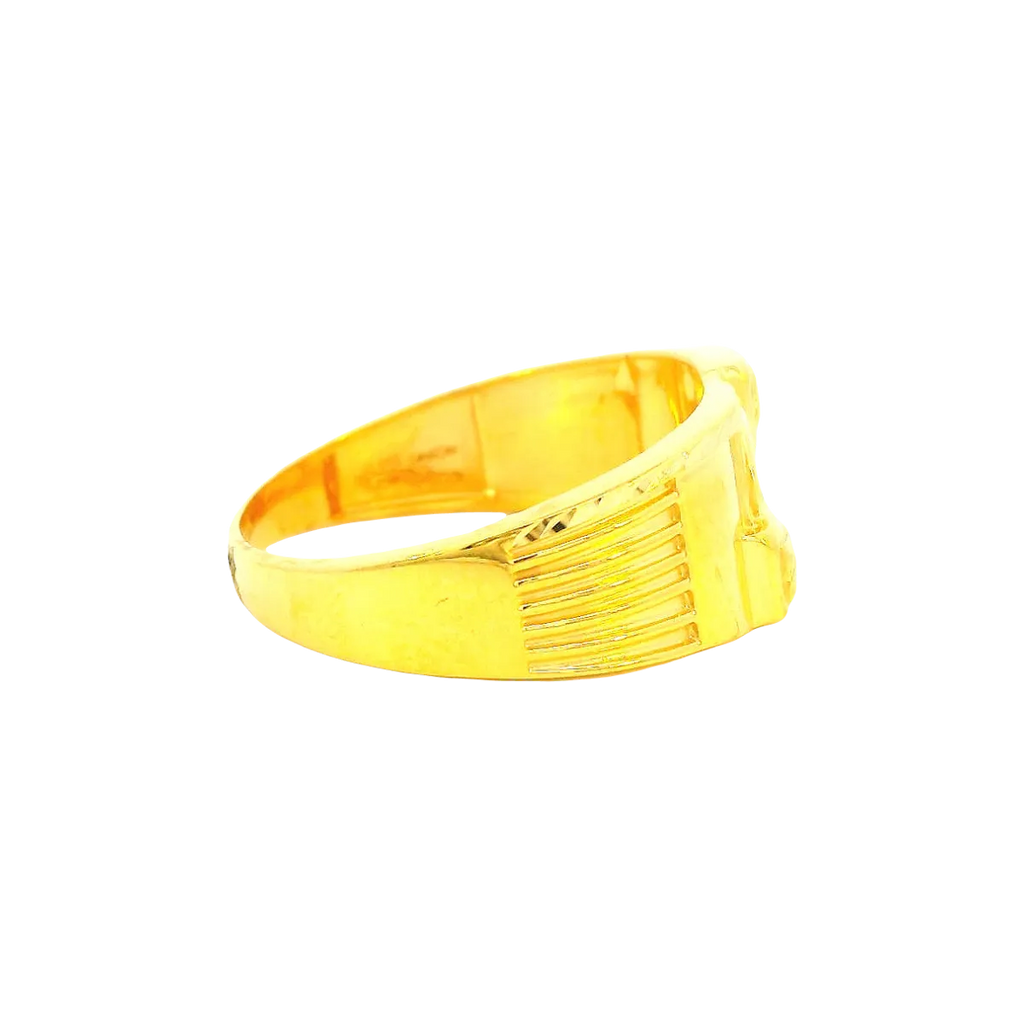 22K Yellow Gold Men’s Fancy Ring (6.3 Grams) – Bold & Elegant Design