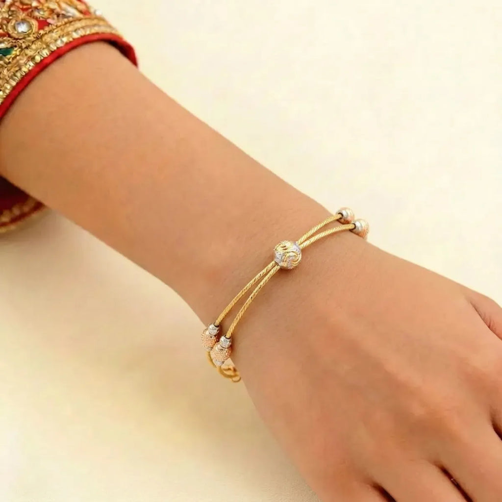 22K Tri-Color Gold Ladies Bracelet – Yellow, White &amp; Rose Gold