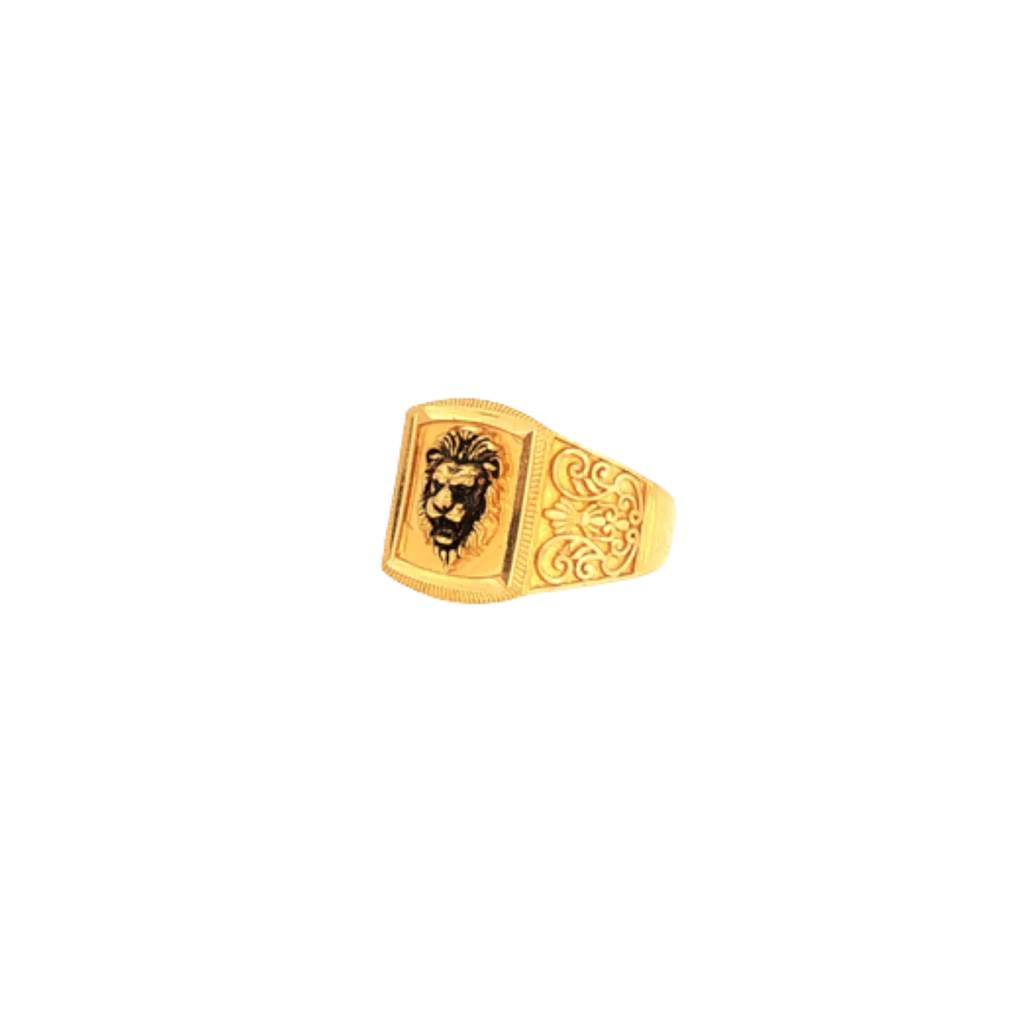 22K Yellow Gold Fancy Men’s Ring | Classic Designer Band