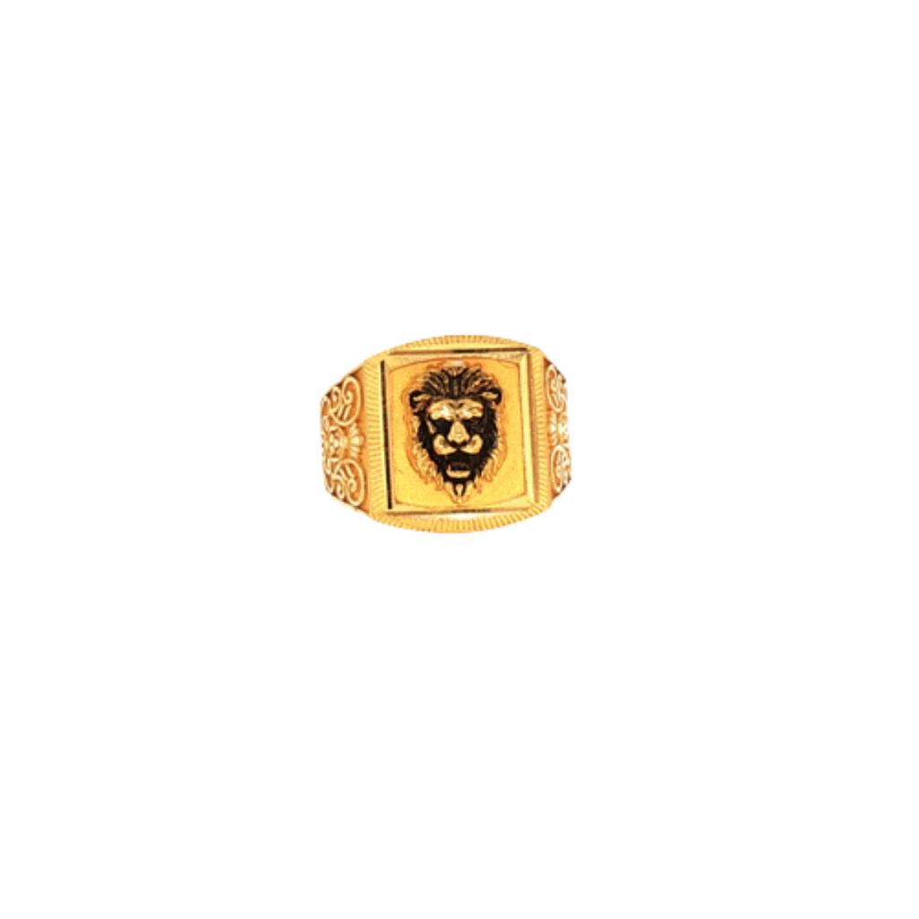 22K Yellow Gold Fancy Men’s Ring | Classic Designer Band