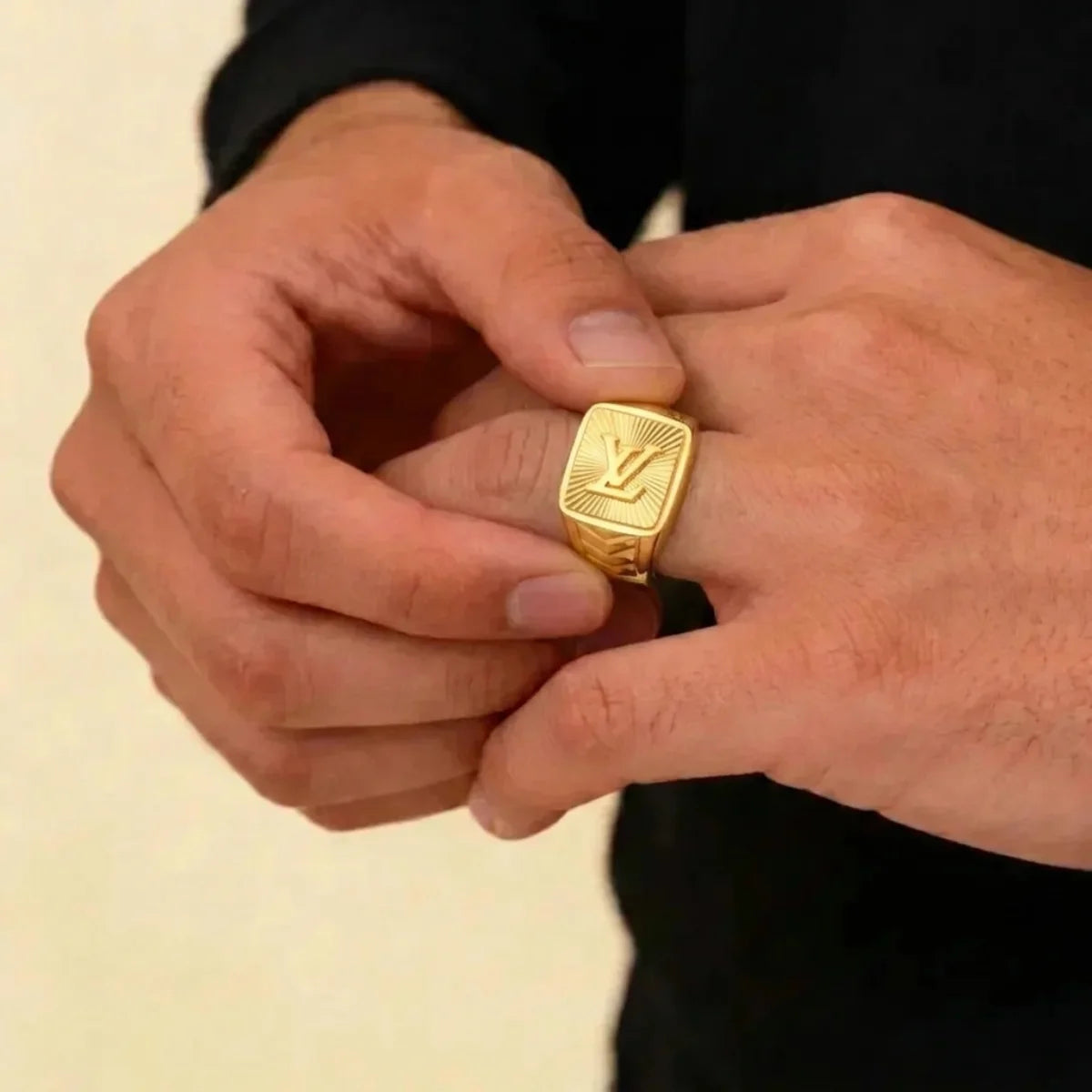 Fancy 22K Yellow Gold Men’s Ring – 5.4g, Size 8.5