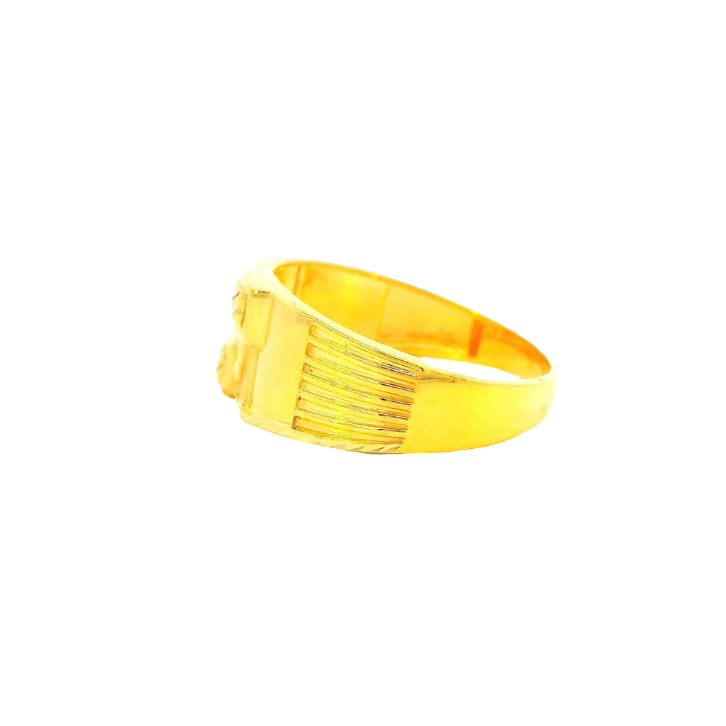 22K Yellow Gold Men’s Fancy Ring (6.3 Grams) – Bold & Elegant Design
