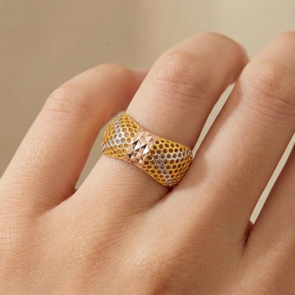 22K Tri-Color Gold Ring