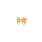 22K Yellow Gold CZ Stud Earrings | Classic Stone Tops