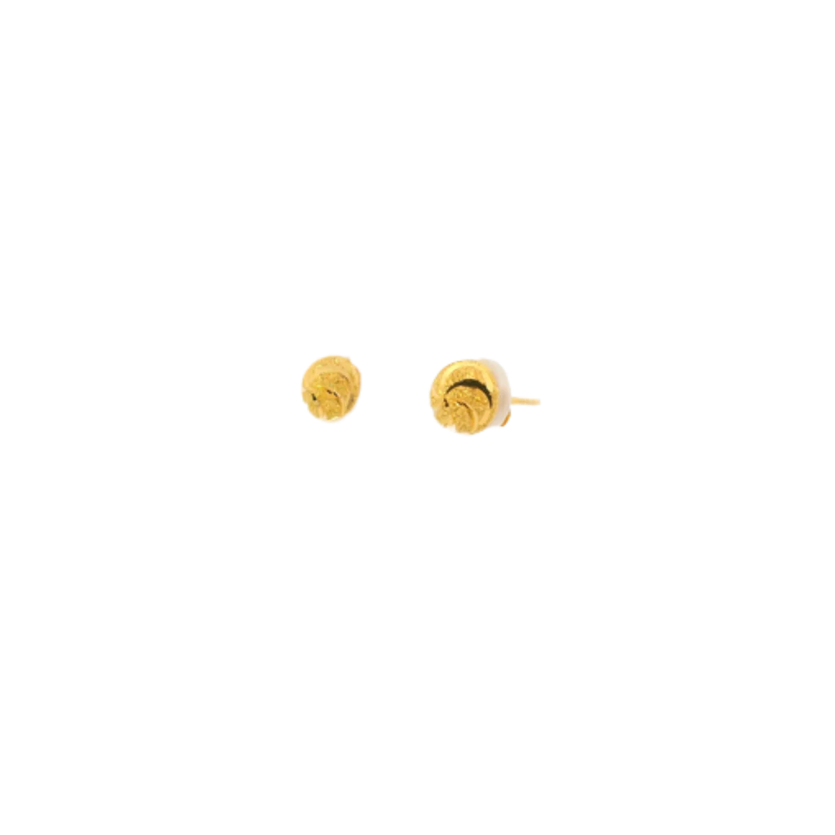 22K Yellow Gold Fancy Stud Earrings | Lightweight Polished Tops
