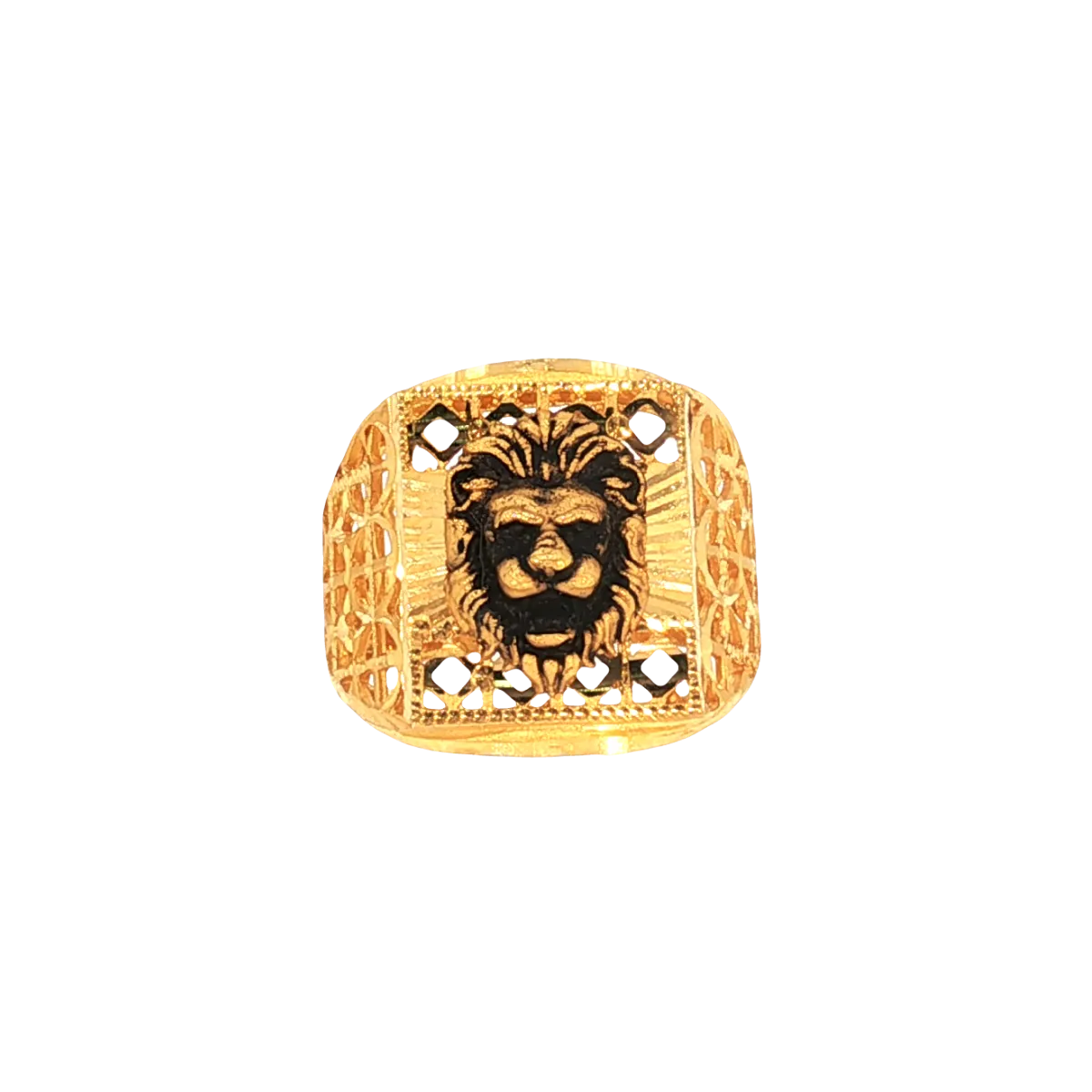 22K Men’s Yellow Gold Fancy Ring – 9.1g, Polished Finish, Resizable, Size 10