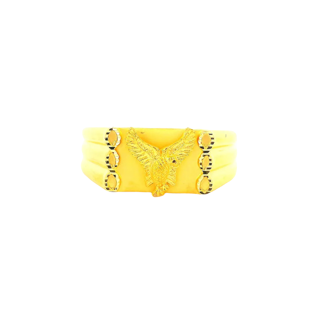 22K Yellow Gold Men’s Fancy Ring (6.9 Grams) – Sleek & Stylish Design