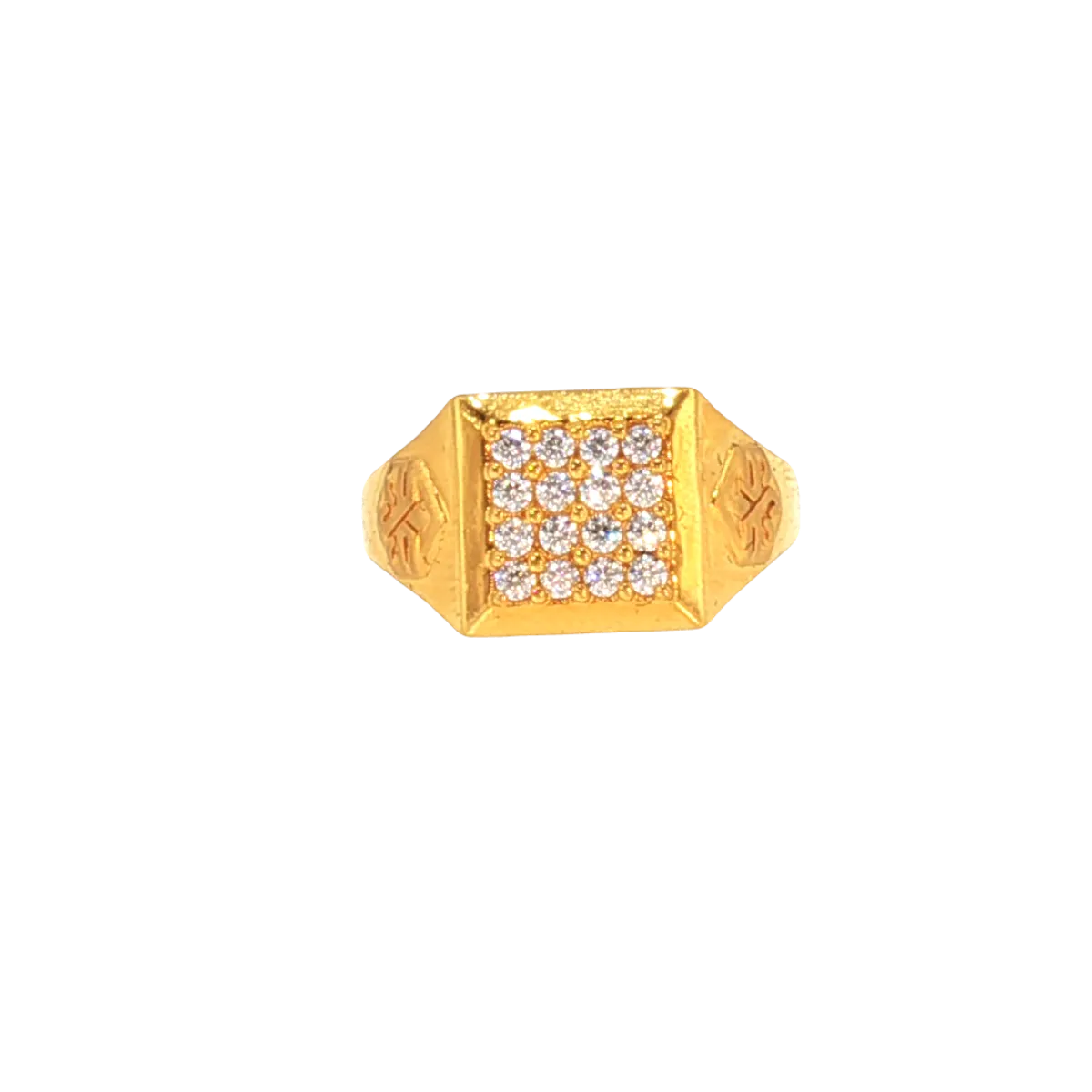 Minimal 22K Yellow Gold Cubic Zirconia Ring – 3.5g Sleek Stone Design