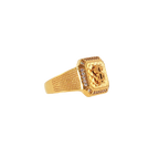 Fancy 22K Yellow Gold Men’s Ring with Cubic Zirconia – 7.0g, Size 10
