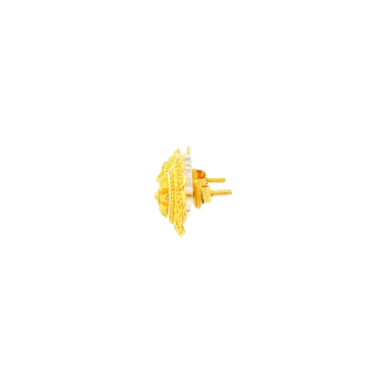 22K Yellow Gold Traditional Stud Earrings | Classic Polished Tops