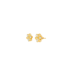 22K Two-Tone Gold Stud Earrings | Elegant Polished Tops