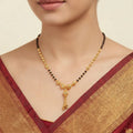 22K Yellow Gold Mangalsutra with Black Beads and Pendant