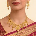 22K Sophisticated Double Layered Yellow Gold Paperclip and Link Necklace