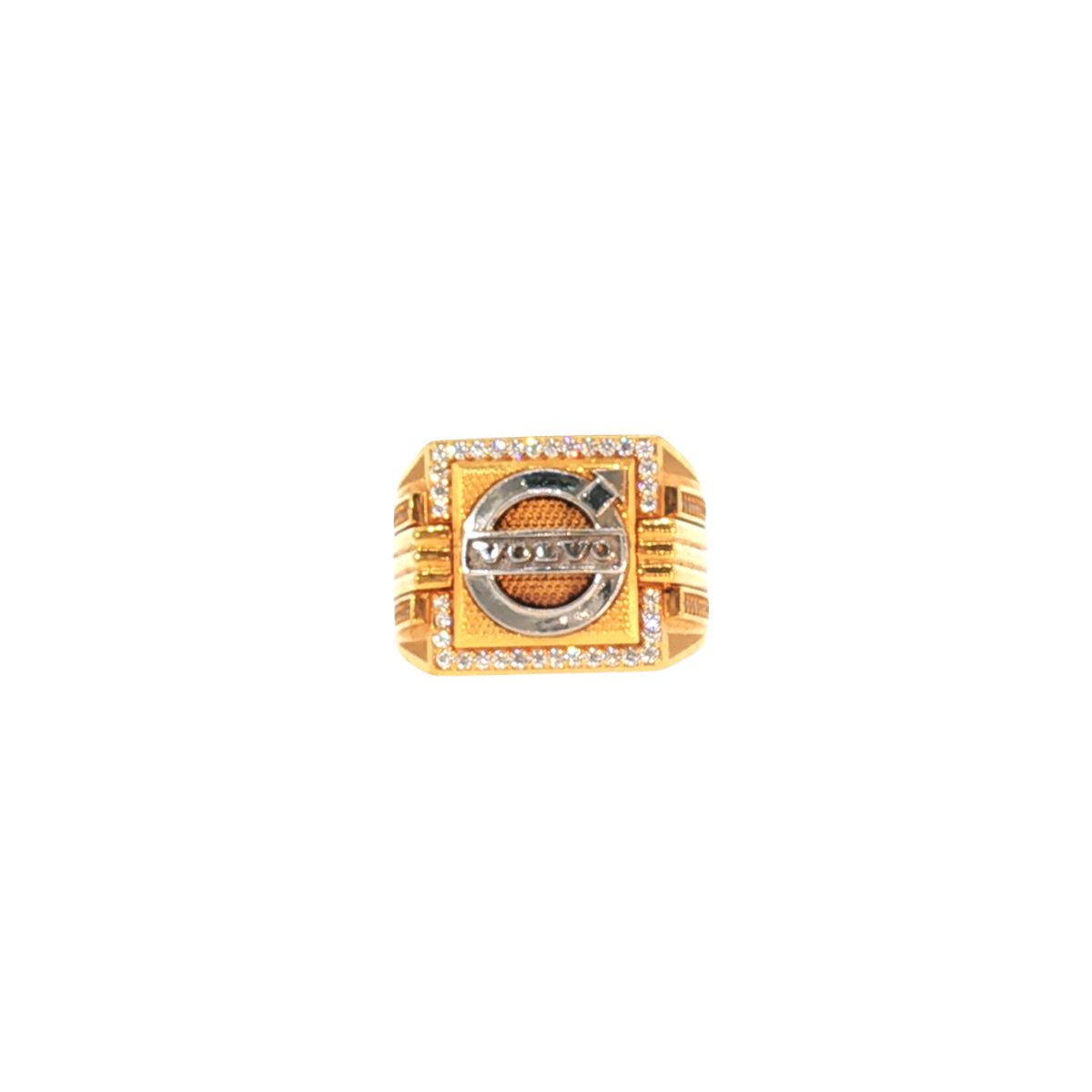 Bold 22K Yellow Gold Stone Ring with Cubic Zirconia – 16.2g Luxury Statement Piece