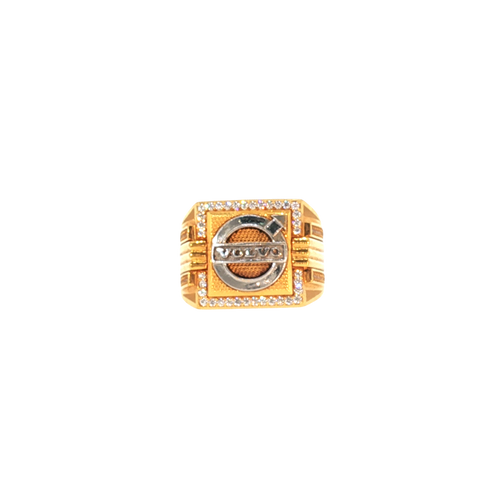 Bold 22K Yellow Gold Stone Ring with Cubic Zirconia – 16.2g Luxury Statement Piece