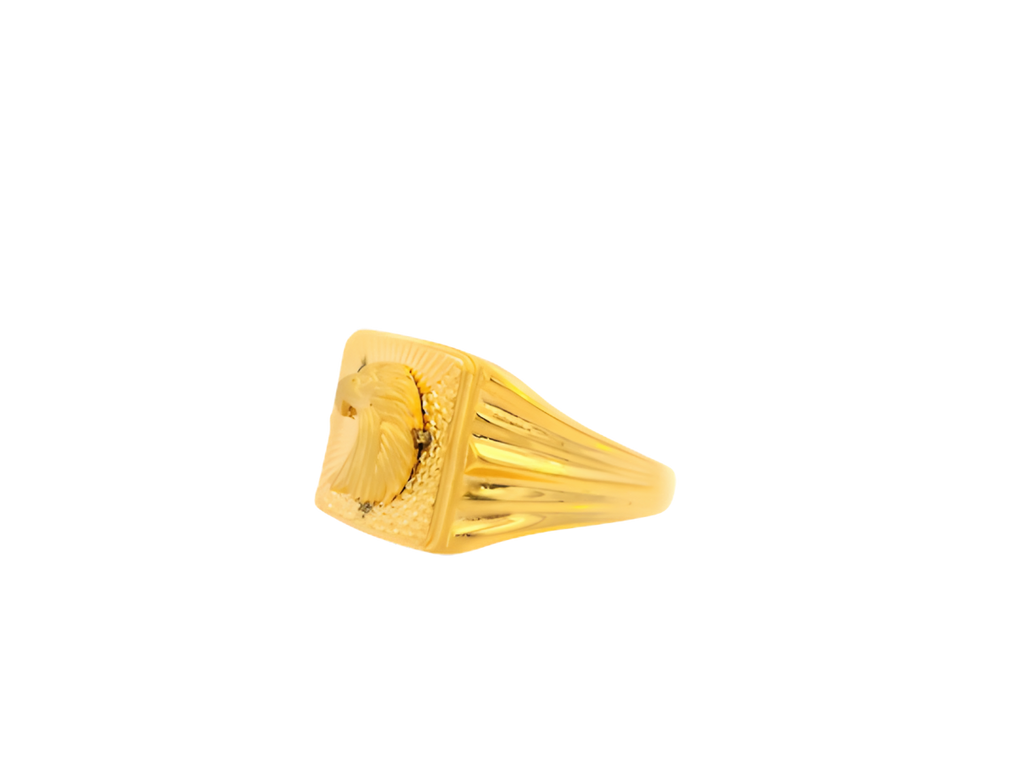 22K Yellow Gold Eagle Design Men’s Ring (5.1 Grams)