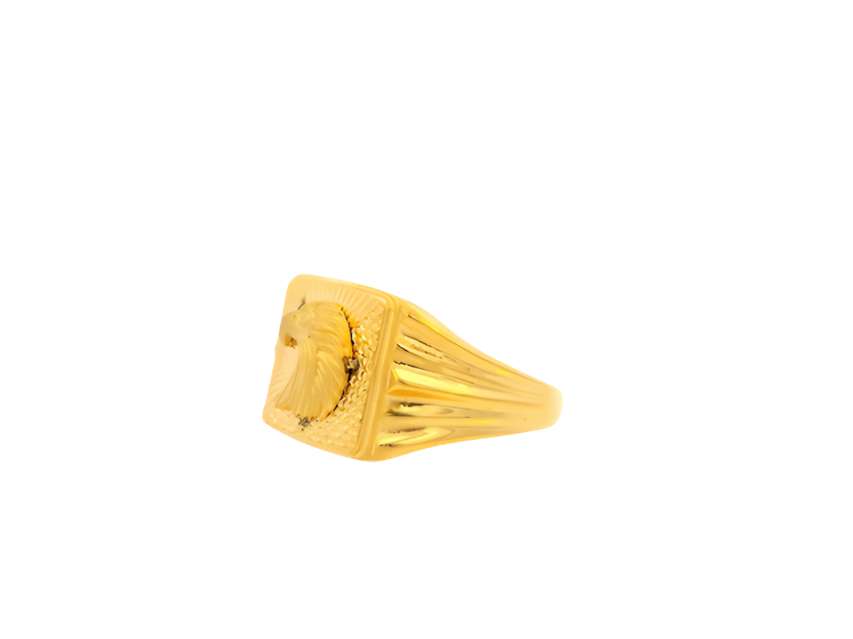 22K Yellow Gold Eagle Design Men’s Ring (5.1 Grams)