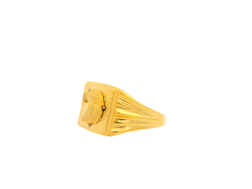 22K Yellow Gold Eagle Design Men’s Ring (5.1 Grams)