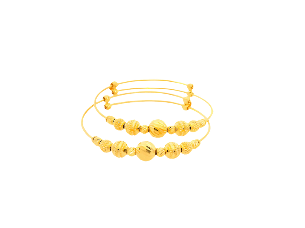 22K Yellow Gold Adjustable Baby Bangles (7.4 Grams)