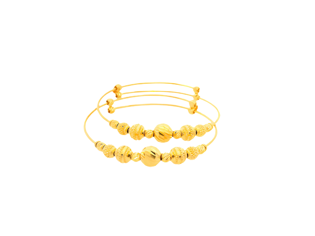 22K Yellow Gold Adjustable Baby Bangles (7.4 Grams)