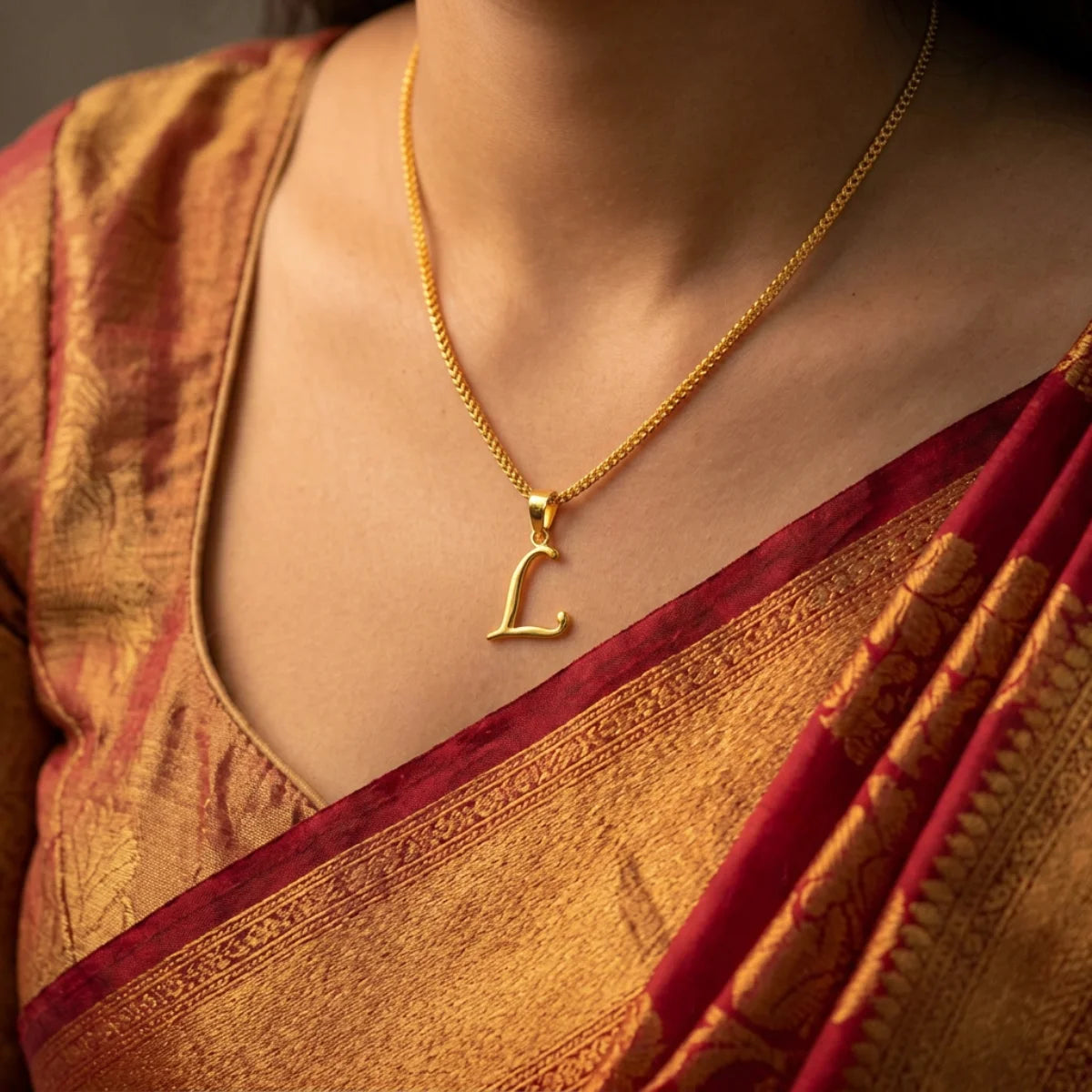 22K Yellow Gold Initial “L” Pendant