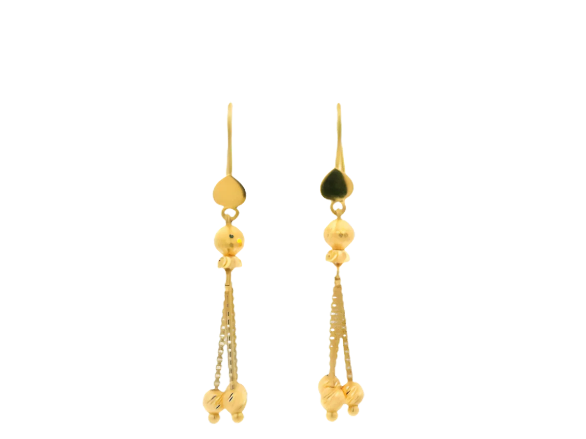 22K Polished Yellow Gold Hoop Earrings