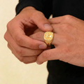 22K Yellow Gold Fancy Men’s Ring – Size 12, 5.5g with Cubic Zirconia